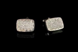 GOLD CUFFLINKS OBLONG WITH CUT OUT DESIGN,20x15mm , hallmarked 9ct gold , weight 9.9 gms
