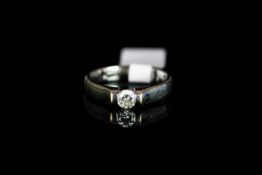 18CT WHITE METAL SOLITAIRE DIAMOND RING, estimated at 0.20ct,total weight 5.52gms,ring size O.