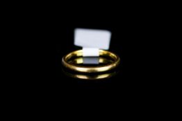 22CT WEDDDING BAND,full hallark, total weight 2.2gms,ring size I.5.
