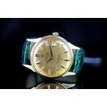 GENTLEMANS 18K VINTAGE OMEGA CONSTELLATION ,round, gold dial with gold hands, black and gold