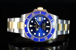GENTLEMENS ROLEX SUBMARINER WRISTWATCH REF. 116613, circular blue dial with hour markers, date at