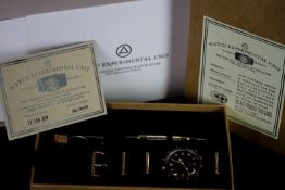 GENTLEMANS CUSTON/WMT(WATCH EXPERIMENTAL UNIT)SEA DIVER WITH BIG CROWN,round,black dial with