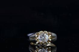 Old cut diamond single stone ring, old cut diamond approximately 7.11x6.76x2.44mm, estimated wight