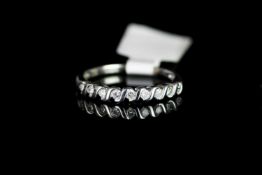 9CT WHITE GOLD HALF ETERNITY RING, estimated total 0.10ct,total weight 1.94gms, ring size L.