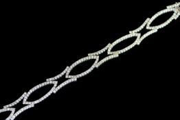 Diamond set Damiani bracelet, set with round brilliant diamonds, white metal not hallmarked,
