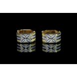 18CT TWO TONE HUGGIE EARRINGS , total weight 4.46gms,stamped 750.