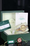GENTLEMAN'S TWO TONE ROLEX DATEJUST 16233,SN W35.... CIRCA 1995 W/BOX & PAPERS,round,champagne