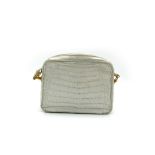 Gucci white crocodile bag, with gold hardware and small leather shoulder strap, 21cm x 17cm x 9cm.