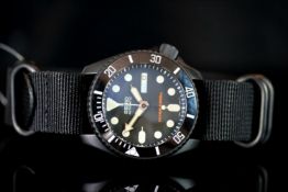 GENTLEMANS CUSTOMISED PRO HUNTER STYLE SEIKO SKX007 FROM ARTIFICE HOROWORKS,round, black dial with