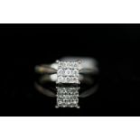 9CT NINE STONE FLOODLIGHT RING , ESTIMATED TOTAL WEIGHT 0.33CT, total weight 2.74gms,size UK-R1/2,