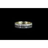 18CT FULL DIAMOND ETERNITY RING, not hallmarked, estimated total 0.50ct, total weight 1.56 gms ,