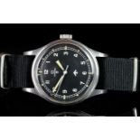 GENTLEMEN'S OMEGA MILITARY 6B WRISTWATCH CIRCA 1953 REF. 2777-1, circular black dial with patina