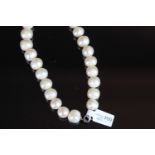 CULTURED FRESH WATER PEARL NECKLET , 43 pearls approximately 11-12mm baroque white pearls, 18 inch