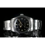 GENTLEMEN'S ROLEX OYSTER PERPETUAL EXPLORER WRISTWATCH REF. 1016 W/ GLOSS DIAL, circular gloss black