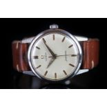 GENTLEMEN'S OMEGA SEAMASTER WRISTWATCH REF. 14300-7, circular cream dial with rose gold hour markers