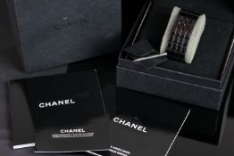 LADIES CHANEL CHOCOLATE WATCH REF H1003 W/ BOX & PAPERS, digital dial, 24mm ceramic case, quartz