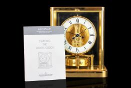 JAEGER-LE COULTRE ATMOS, gilt brass Atmos clock, thirteen jewel movement, with box