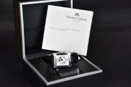 GENTLEMEN'S MAURICE LACROIX AQ19071, oblong, white dial with silver hands, black arabic markers, day