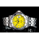 GENTLEMEN'S TUDOR PRINCE DATE HYDRONAUT WRISTWATCH, circular yellow dual with luminous dot hour