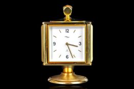 IMHOF Swiss desk clock, four sides with Time, Hygrometer, Barometer and Thermometer, gilt case