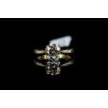 18CT SOLITAIRE BRILLIANT CUT DIAMOND RING, ESTIMATED 1.65CT, stamped 750, total weight 3.44 gms,