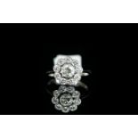 18CT DIAMOND CLUSTER RING, estimated total weight 1.15ct, stamped 18ct, total weight 3.34gms, ring