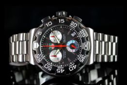 GENTLEMEN'S TAG HEUER F1 CHRONOGRAPH CAC1110-0, round, black dial with illuminated hands, silver