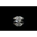 9CT HEART SIGNET RING , total 2.79gms, ring size O.