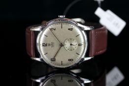 GENTLEMEN'S TUDOR PRIMA SHOCK-RESISTING WRISTWATCH, circular silver dial with hour markers and
