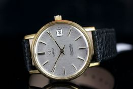 GENTLEMEN'S OMEGA SEAMASTER AUTOMATIC DATE WRISTWATCH, circular silver dial with gold and black hour