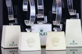 VINTAGE ROLEX DISPLAY STANDS WITH C CLIPS.