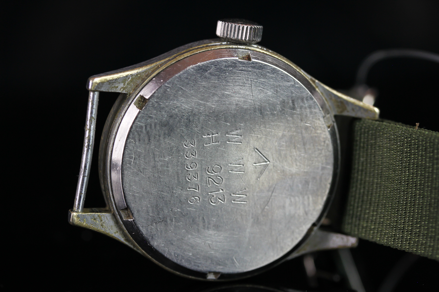 GENTLEMEN'S BUREN GRAND PRIX MILITARY 'W.W.W. CROWS FOOT' WRISTWATCH, circular black dial with - Image 3 of 3