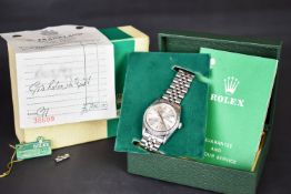 GENTLEMEN'S ROLEX OYSTER PERPETUAL 'SIGMA DIAL' DATEJUST WRISTWATCH W/ BOX & PAPERWORK CIRCA 1974