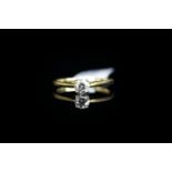 9CT SINGLE BRILLIANT CUT DIAMOND, estimated 0.34ct, total weight 2gms, ring size M.