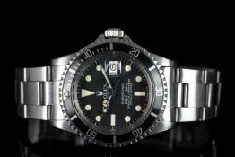 GENTLEMEN'S ROLEX OYSTER PERPETUAL DATE SUBMARINER WRISTWATCH REF. 1680, circular black dial with