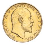 GREAT BRITAIN. Edward VII, 1901-10. Half-Sovereign, 1902, London, Matte Proof. 3.99 g. S-3974; KM-