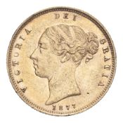GREAT BRITAIN. Victoria, 1837-1901. Half-Sovereign, 1877, London, Die number 110. 3.99 g. Fr-389f;