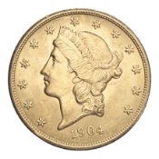 UNITED STATES. Double Eagle. 20 Dollars, 1904, Philadelphia, 33.44 g. KM-93. Mint state. PLEASE