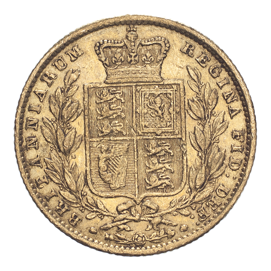 GREAT BRITAIN. Victoria, 1837-1901. Sovereign, 1853, London, WW incuse. 7.99 g. Marsh-36F; S- - Image 2 of 2
