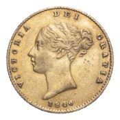 GREAT BRITAIN. Victoria, 1837-1901. Half-Sovereign, 1846, London, 3.99 g. Fr-389b; KM-735.1; Marsh-