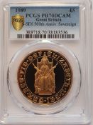 GREAT BRITAIN. Elizabeth II, 1952-. 5 Pounds, 1989, The Royal Mint, Proof. 39.94 g. KM-958; S-SE6.