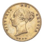 GREAT BRITAIN. Victoria, 1837-1901. Half-Sovereign, 1838, London, 3.99 g. Fr-389; KM-735.1; Marsh-