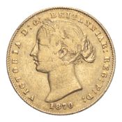 BRITISH COMMONWEALTH: AUSTRALIA. Victoria, 1837-1901. Sovereign, 1870 SY, Sydney, 7.99 g. KM-4; Fr-