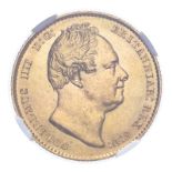 GREAT BRITAIN. William IV, 1830-37. Sovereign, 1837, London, 7.99 g. S-3829; KM-717. In secure