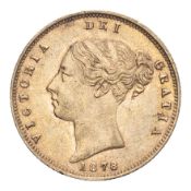 GREAT BRITAIN. Victoria, 1837-1901. Half-Sovereign, 1878, London, Die number 14. 3.99 g. Fr-389f;