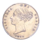 GREAT BRITAIN. Victoria, 1837-1901. Half-Sovereign, 1855, London, 3.99 g. Fr-389b; KM-735.1; Marsh-