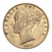 BRITISH COMMONWEALTH: AUSTRALIA. Victoria, 1837-1901. Sovereign, 1872 S, Sydney, Shield. 7.99 g. S-