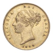 GREAT BRITAIN. Victoria, 1837-1901. Half-Sovereign, 1864, London, Die number 16. 3.99 g. Fr-389f;