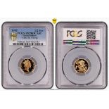 GREAT BRITAIN. Elizabeth II, 1952-. Half-Sovereign, 1992, The Royal Mint, Proof. 3.99 g. KM-942;