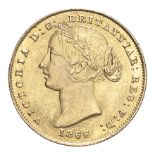 BRITISH COMMONWEALTH: AUSTRALIA. Victoria, 1837-1901. Sovereign, 1866 SY, Sydney, 7.99 g. KM-4; Fr-